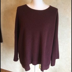 Pure Jill by J.Jill 2X Box-top Sweater Cotton/Cashmere